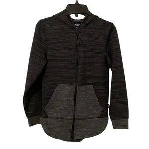 UNIVIBE | Boys Black/Gray Zip Up Pocket Hoodie Jacket  Size S